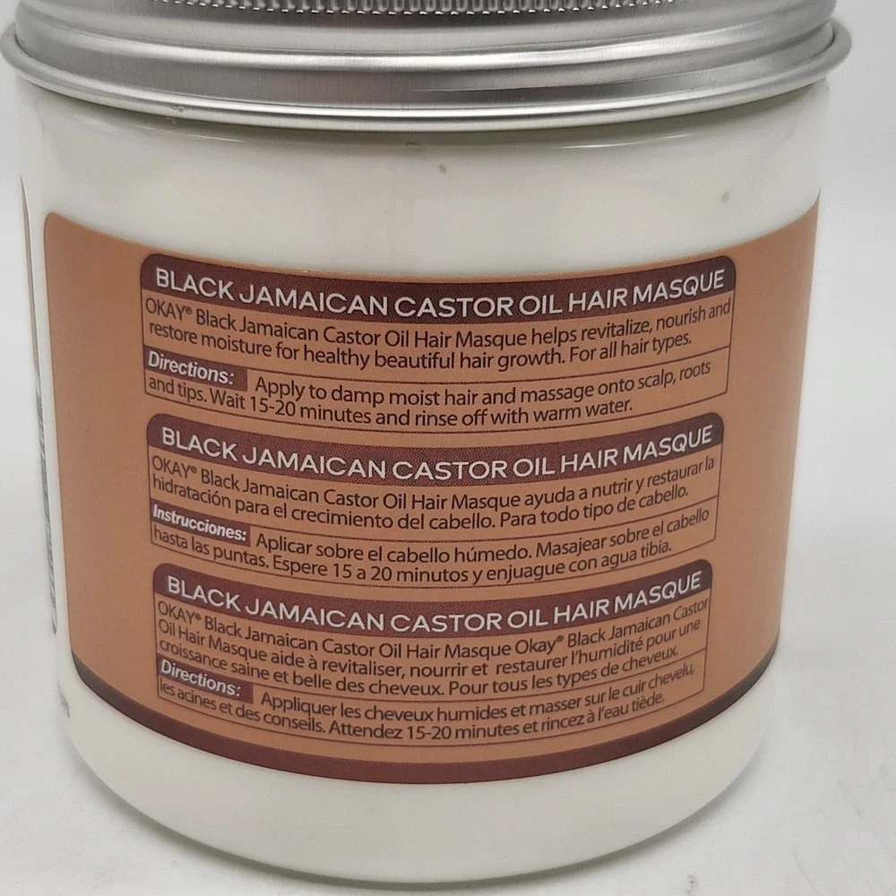 Poshmark Title: OKAY Black Jamaican Castor‎ Oil Hair Masque 17 oz